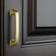 GlideRite 3 in. Center Classic Base Pull Cabinet Hardware Handle, Satin Gold