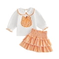 thumbnail image 5 of Leey-World Toddler Halloween Outfit Long Sleeve Pumpkin Sweatshirt Tulle Skirt Girls Fall Clothes(Orange,18-24 Months), 5 of 5