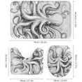 thumbnail image 3 of 4Pcs Old Octopus Shower Curtain Sets, Retro Nautical Map Ocean Animal Bathroom Set with Shower Curtain, Toilet Lid Rug, Non-Slip Rugs and Bath Mat Decor, 3 of 8