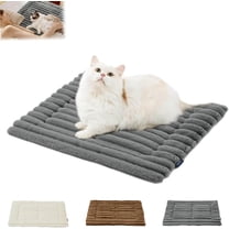 Hogloyecr Self Warming Cat Bed, Waterproof Fluffy Fleece Warm Self Heating Mat for Cats & Dogs, Non-Skid Thermal Pet Mat Indoor with Removable Washable Cover Thermal Pad Gray