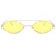 thumbnail image 2 of Gafas de terre Lentes Ovales 400 Protección de Ojos Libre de Cumpleaños para Mujr Hombre Amarillo BLESIY Gafas de sol ovales de las mujeres, 2 of 6