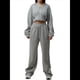 thumbnail image 2 of Conjunto Deportivo para Mujer: Sudadera con Capucha y Cremallera de Larga con Pantalones de Color Liso con Cordones - Conjunto de Dos Piezas Gris L, 2 of 7