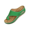 thumbnail image 2 of Lenago Women's Open Toe Mules Sandals Cross Strap Wedge Heel Slides Casual Comfortable Slip On Dressy Walking Shoes for Summer Work Party Outdoor Green 8.5, 2 of 9