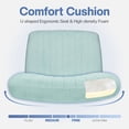 thumbnail image 3 of Celtoss Criss Cross Home Office Chair, Armless Swivel Task Computer Chair No Wheels, in Fabric, Vanity Style, Mint, 3 of 7