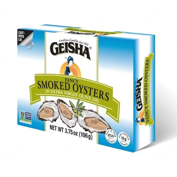 GEISHA SMOKED OYSTERS IN EXTRA VIRGIN OLIVE OIL 12/3.75OZ