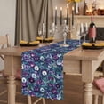 thumbnail image 2 of Purple White Floral 60 Inch Table Runner, Spring Summer Pastoral Botanical Farmhouse Dresser Scarf Cotton & Linen Tablerunner for Dining/Kitchen Island/Holiday Party Décor 13" x 60", 2 of 9