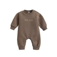 thumbnail image 2 of larppty Newborn Baby Boy Fall Outfit Romper Little Dude Embroidery Long Sleeve Jumpsuit Bodysuit Infant Winter Clothes, 2 of 5