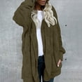 thumbnail image 2 of ZICTH Cardigans for Women Autumn And Winter New Plush Warm Mid Length Solid Color Coat Cardigan Sweaters, 2 of 5