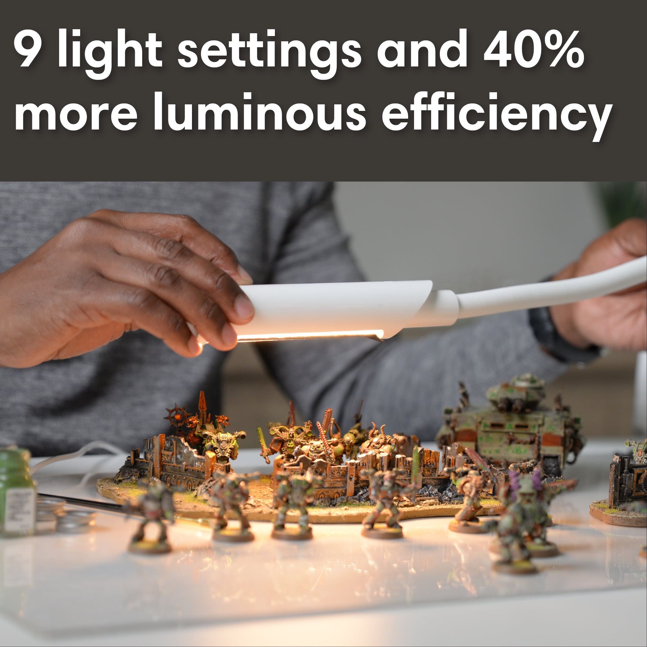 Reliable UberLight Flex Desk Lamp  3100TL, White, LED Task Light with Clamp