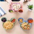 thumbnail image 4 of Kid Cartoon Mouse Mickey Bowl Dishes Lunch Box Kid Baby Children Infant Baby Rice Feeding Bowl Plastic Snack Plate Tableware (Color : Brown), 4 of 5