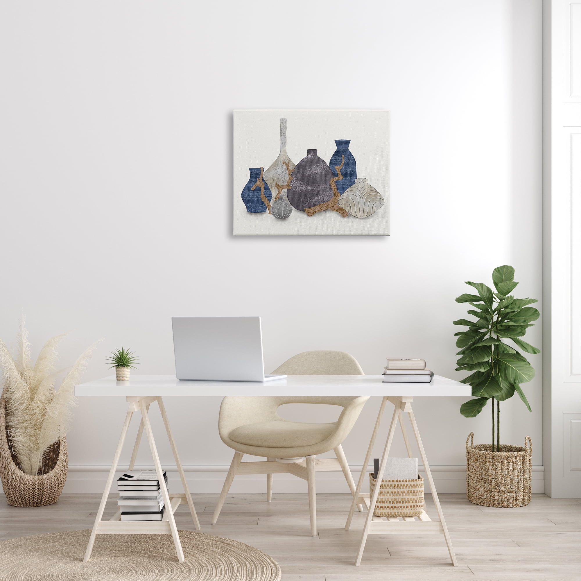 Stupell Industries Ornate Vase Still Life Leaning Driftwood Branches Graphic Art Gallery Wrapped Canvas Print Wall Art, Design by Ziwei Li