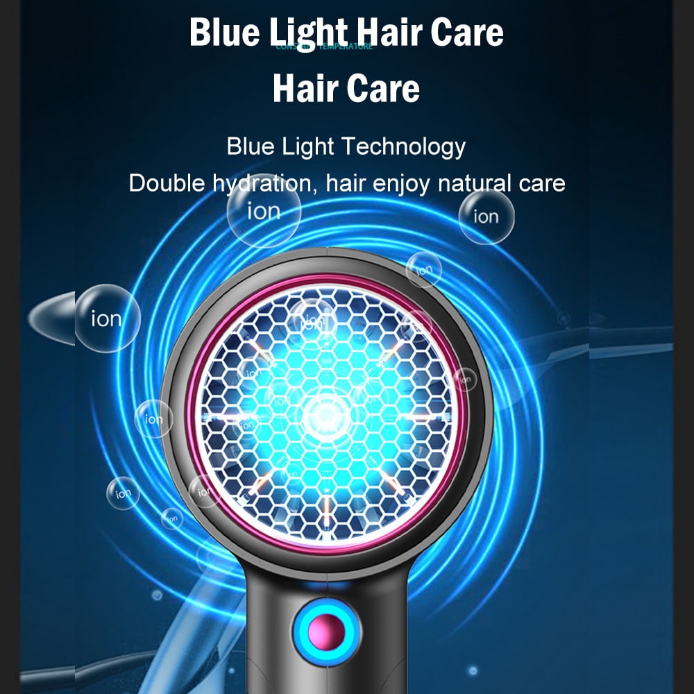 Professional Hair Dryer High-Speed Ionic Blow Dryer with Nozzle Intelligent Temp Control Low Noise for Home Salon Travel