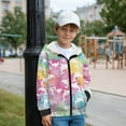 thumbnail image 4 of Psesaysky Girls Hoodie Dolphin Rainbow Print Kids Long Sleeve Oversized Hoodie Sweatshirt Zip Up Jacket Winter Coat with Pockets, Size XL, 4 of 7