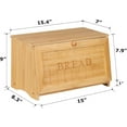 thumbnail image 5 of Vintage Large Wood Bread Box for Kitchen Counter, Retro Design Single Layer Bamboo Large Capacity Food Storage Bin (White), 5 of 8