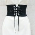 thumbnail image 5 of Wide Fabric Waist Cincher Belt For Women Fashion Corset Sash Wrap Tie Bow Knot Adjustable Stretch Waistband With Eyelets And Zipper, 5 of 8
