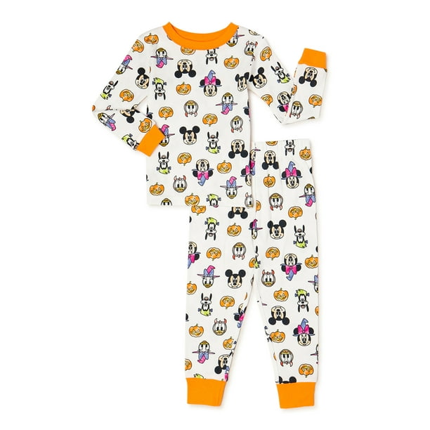 Mickey Mouse Halloween Toddler Boy and Girl Unisex Cotton Pajama Set,  2-Piece, Sizes 12M-5T
