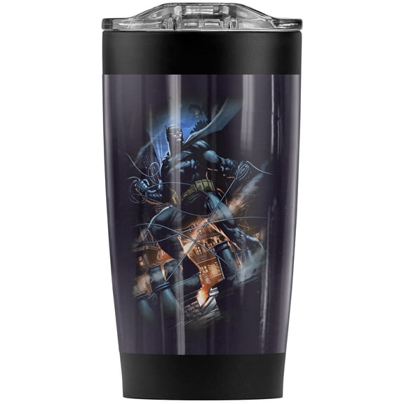Batman Gotham Knight Stainless Steel Tumbler 20 oz Coffee Travel Mug/Cup, Vacuum Insulated & Double Wall with Leakproof Sliding Lid | Great for Hot Drinks and Cold Beverages