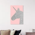 thumbnail image 2 of Wynwood Studio 'Glitter Unicorn Pink' Fantasy and Sci-Fi Wall Art Canvas Print - Gray, Pink, 16" x 24", 2 of 2