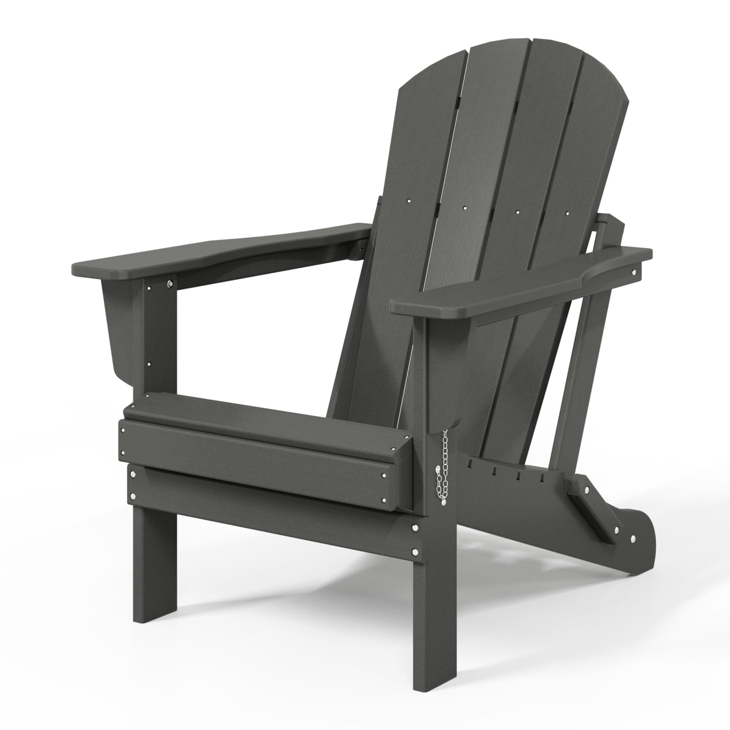 WestinTrends Malibu Outdoor Folding HDPE Adirondack Deck Chair - Patio & Outdoor Lounge, Weather‑Resistant, Gray