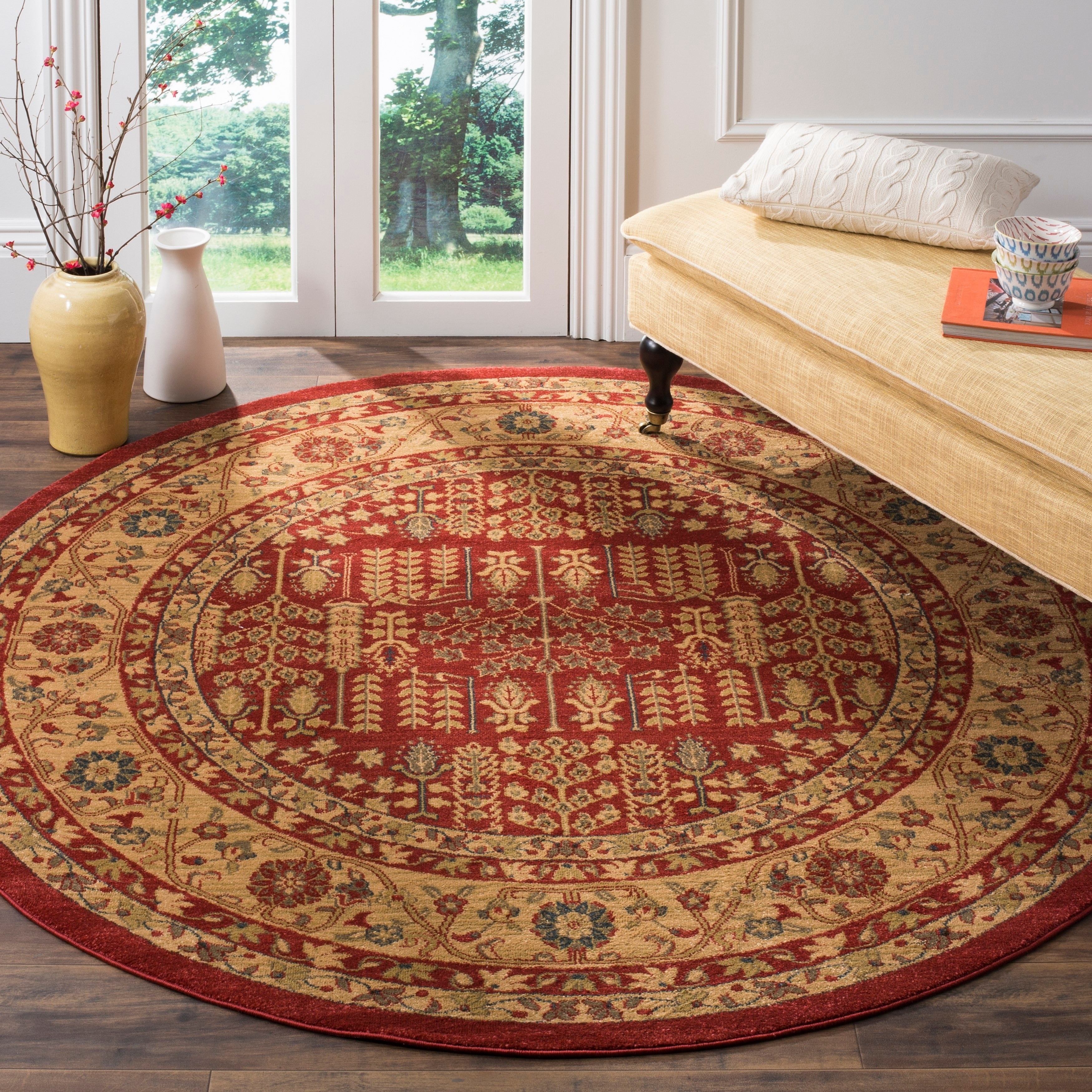 SAFAVIEH Mahal Phylliss Oriental Runner Rug, Red/Natural, 2'2" x 16'