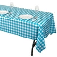 thumbnail image 3 of Efavormart Buffalo Plaid Tablecloth | 54" x 108" White/Turquoise Rectangular Spill Proof Tablecloths | Disposable Checkered Plastic Vinyl Waterproof Tablecloths, 3 of 4