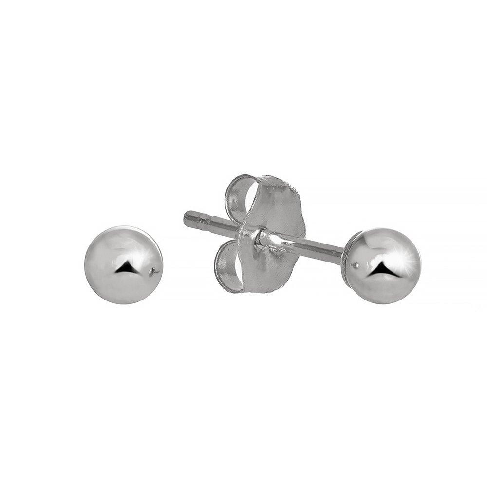 White gold ball stud earrings 10mm Clearance