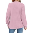 thumbnail image 3 of Womens Shirts Womens Tops 2026 Womens Long Sleeve Eyelet Tops Dressy Casual Blouse Lace Trimmed V Neck Shirt 2024 Fall Outfit Clothes, 3 of 6