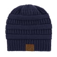 thumbnail image 2 of American Trends Beanies Warm Winter Beanie for Women Knit Hats for Women Thick Soft Hat Slouchy Cap Winter Hat for Women Navy Blue, 2 of 5