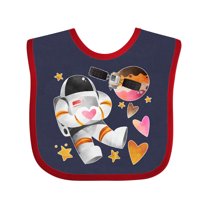 Inktastic Astronaut Valentine Outer Space Hearts Boys or Girls Baby Bib