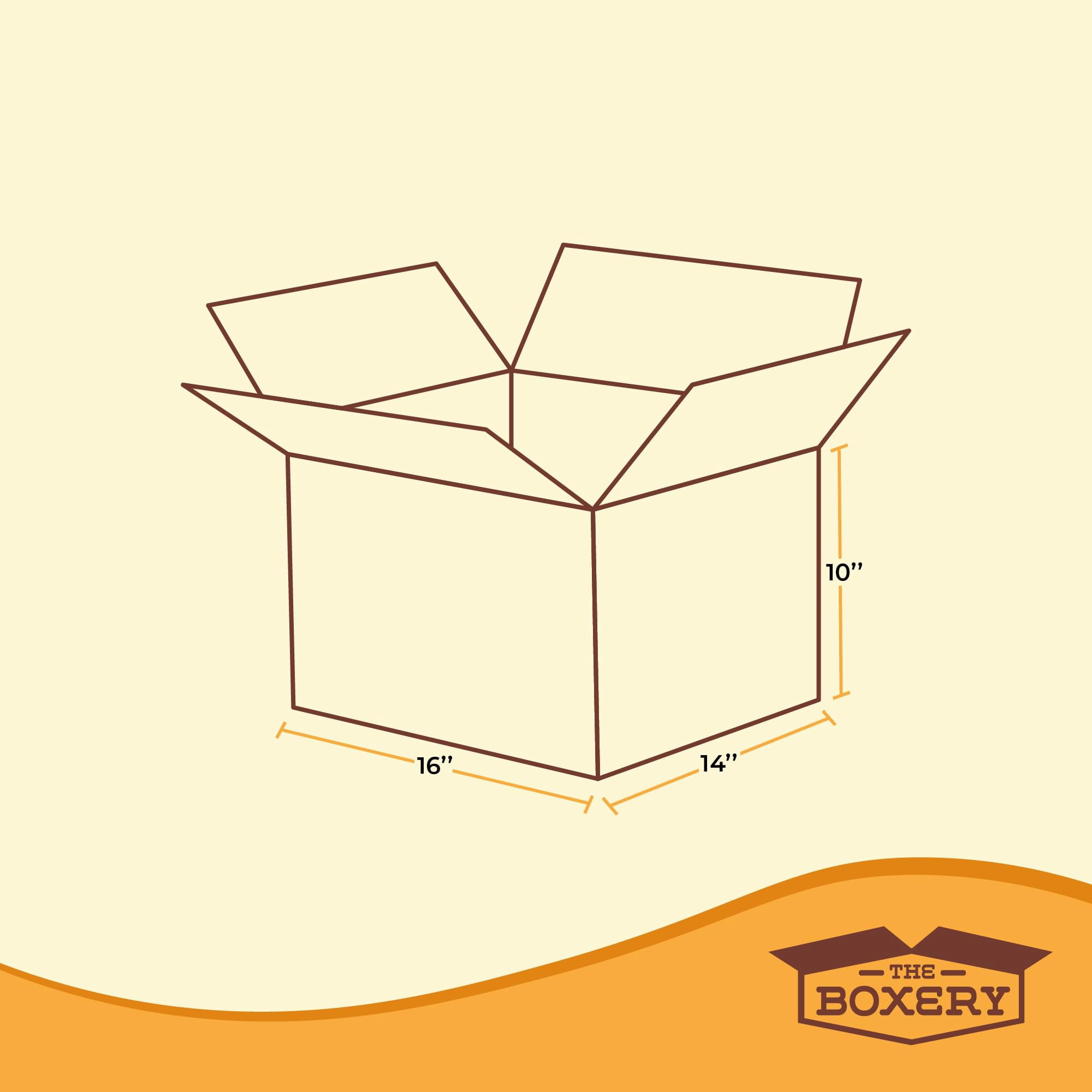 The Boxery 16 x 14 x 10 Inches Heavy Duty Grade ECT44, Brown/Kraft Corrugated Cardboard Shipping Boxes 25-Pack |Mailing, Packing, Moving & Storage for Business/Home-Recyclable - Made in the USA