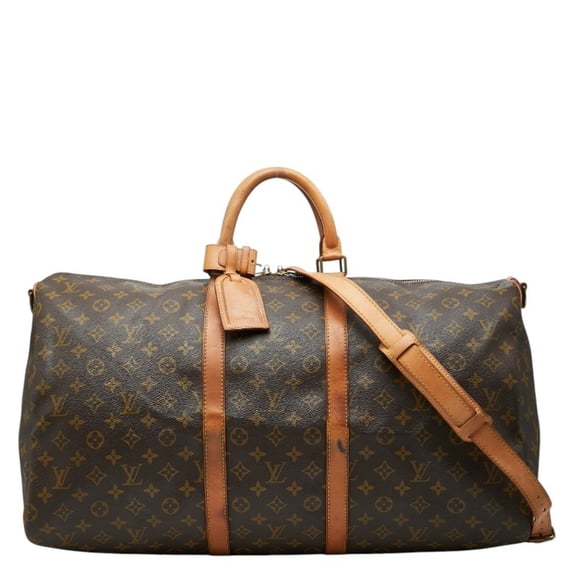 Pre-Owned Louis Vuitton Monogram Keepall Bandoulire 55 Boston Bag Shoulder 2WAY M41414 Brown...
