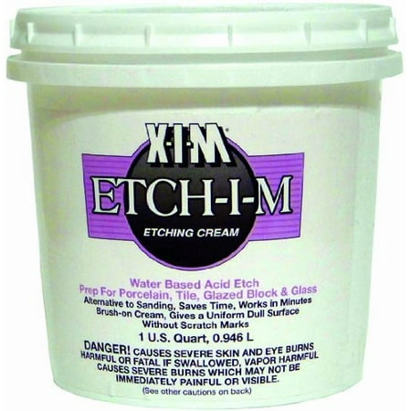 Waterbased Acid Etching Cream for Porcelain Tiles & Glass w/out Scratch 1Quart