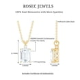 thumbnail image 4 of Rosec Jewels Emerald Cut Moissanite Solitaire Pendant for Women (6X8 mm, D-VS1 Grade), 10K Yellow Gold, 4 of 6
