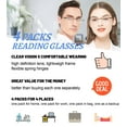 thumbnail image 5 of WEMOOMOOTANTS 4 Packs Reading Glassses 2.0 for Women Men's Rimless Black Readers 1.0 1.5 200 2.5 3.0 3.5, 5 of 6