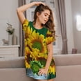 thumbnail image 3 of Fuzoiu Sunflowers in Bucket Print Women Nightgowns, Soft Comfy Lightweight Short Sleeves Sleepwear,Crew Neck Loungewear, 3 of 6