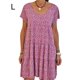 thumbnail image 3 of Sonducket Vestido de manga corta con cuello en V y volantes estampados para mujer Vestidos Rojo L, 3 of 4