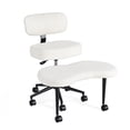 thumbnail image 5 of edx Ergonomic Cross Legged Swivel Chair with Back Support, Adjustable Height Meditation Chair, 360° Rotating Footrest, Rolling Office Floor Chair, White, 5 of 9