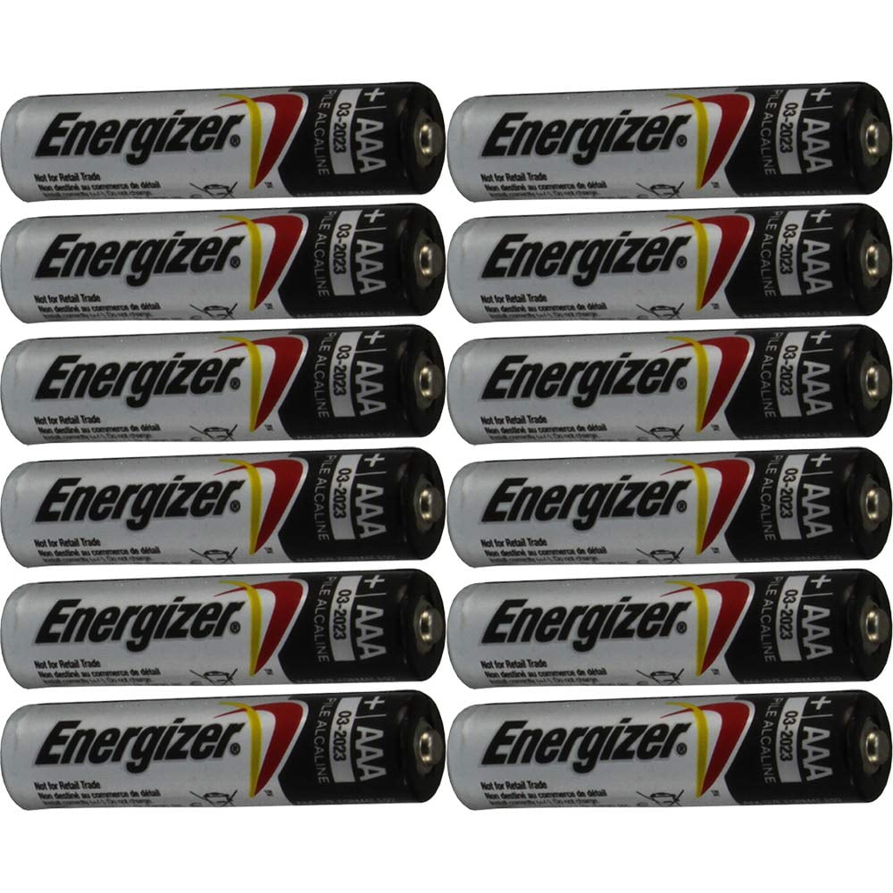 12 AAA Energizer Alkaline Batteries and 3 Black AAA Case Holders