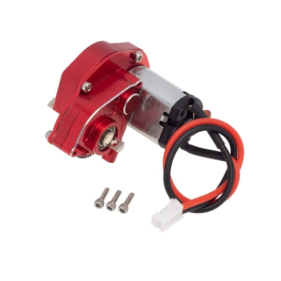 MEUS Racing Aluminum Gearbox With Skid Plate 050 Motor For SCX24 Deadbolt ,B17 ,C10 JLU,Ford Bronco ,Jeep Gladiator - RED