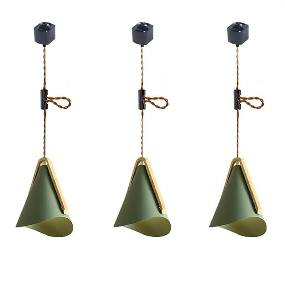 JLOWCO Adjustable Height Track Lighting Hanging Pendant Light H Type Kitchen Pendant Lighting Over Island 3 Pack Industrial Green Lights for Ceiling (LED Bulb Include)