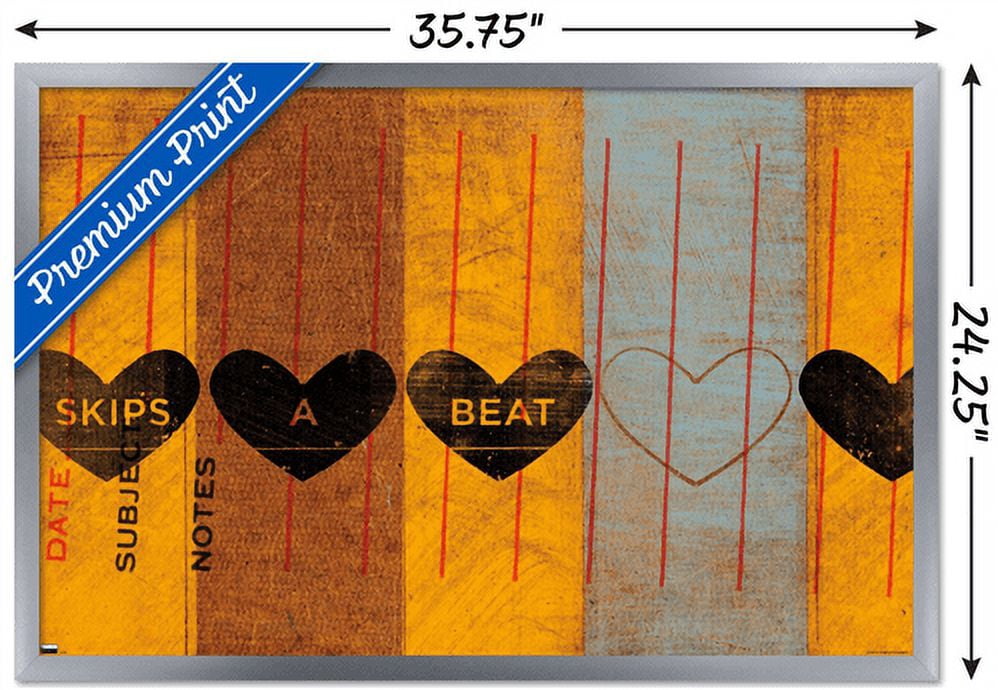 John W. Golden - Skips a Beat Wall Poster, 22.375" x 34", Framed