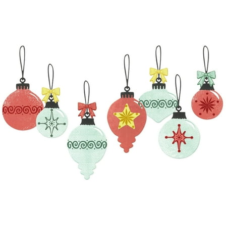 Sizzix Stamp Set with Framelits Dies, Baubles by 49 & Market