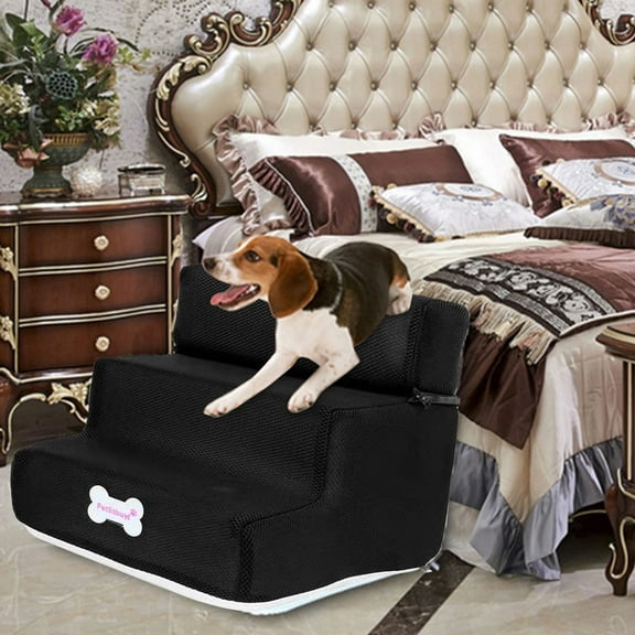 3 Step Dog Step Stairs Pet Ladder Cover Removable Comfortable Non Dog Ramp Staircases Suitable for Small Dogs