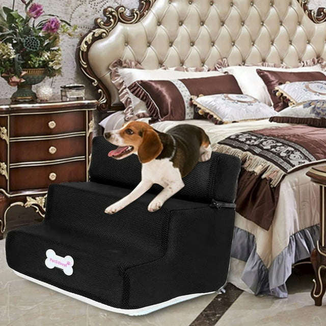 3 Step Dog Step Stairs Pet Ladder Cover Removable Comfortable Non Dog Ramp Staircases Suitable for Small Dogs