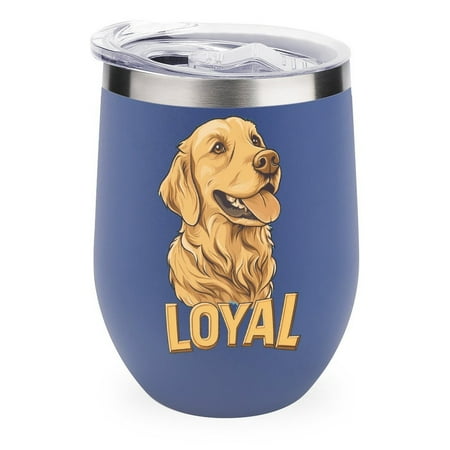 

Golden Retriever Dog 12oz Wine Tumbler with lid Stainless Steel Travel Mugs Double Wall Insulated Travel Coffee Cup Wine Glasses One size
