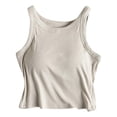 thumbnail image 6 of Women's Sleeveless Ribbed Knit Tank Top with Built-In Bra, Stretchy Camisole for Yoga, Workouts, and Casual Wear, 6 of 7
