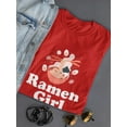 thumbnail image 3 of Ramen Girl Red Bowl Art Shaped T-Shirt Women -Smartprints Designs, Female x-Large, 3 of 4