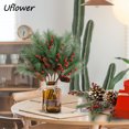 thumbnail image 4 of Planta artificial navideña, simulación de rama de piña, copo de nieve, rama de árbol de bayas, decoración navideña, corona, artesanía floral DIY, 4 of 5