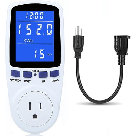 Upgraded Watt Meter Power Meter Plug Home Electricity Usage Monitor, Electrical Usage Monitor Consumption, Energy Voltage Amps Kill Meter with Backlight, Overload Protection, 7 Modes Display