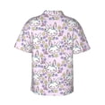 thumbnail image 3 of Balery Purple Rabbit Print Men's Hawaiian Shirts Short Sleeve Beach Shirt Relaxed Fit Vacation Button Down Shirts-Small, 3 of 9